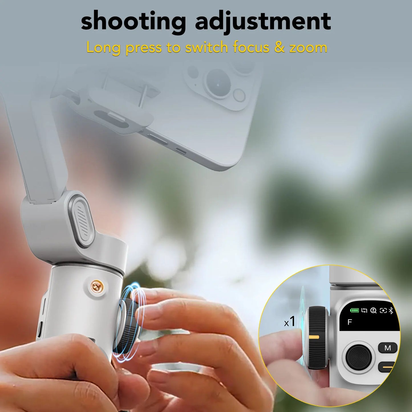 AOCHUAN Smartphone 3 Axis handhold Gimbal Stabilizer For iPhone and Android phone With built-in extension pole and led display