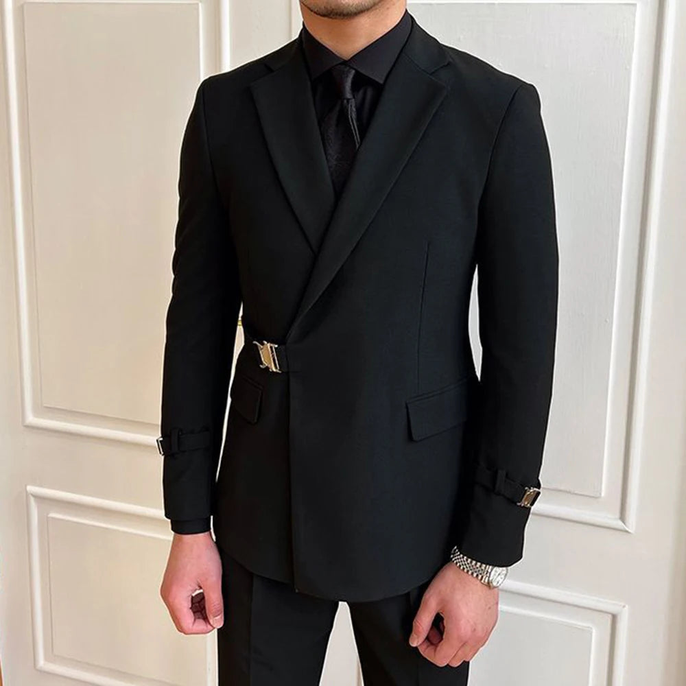 British Style Black Suit Jacket